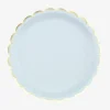 Party Pro 8 Assiettes Festonnees Bleu Pastel