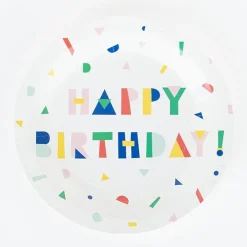 My Little Day 8 Assiettes Happy Birthday Et Cotillons