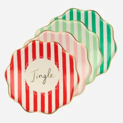 Meri Meri 8 Assiettes Rayees Noel