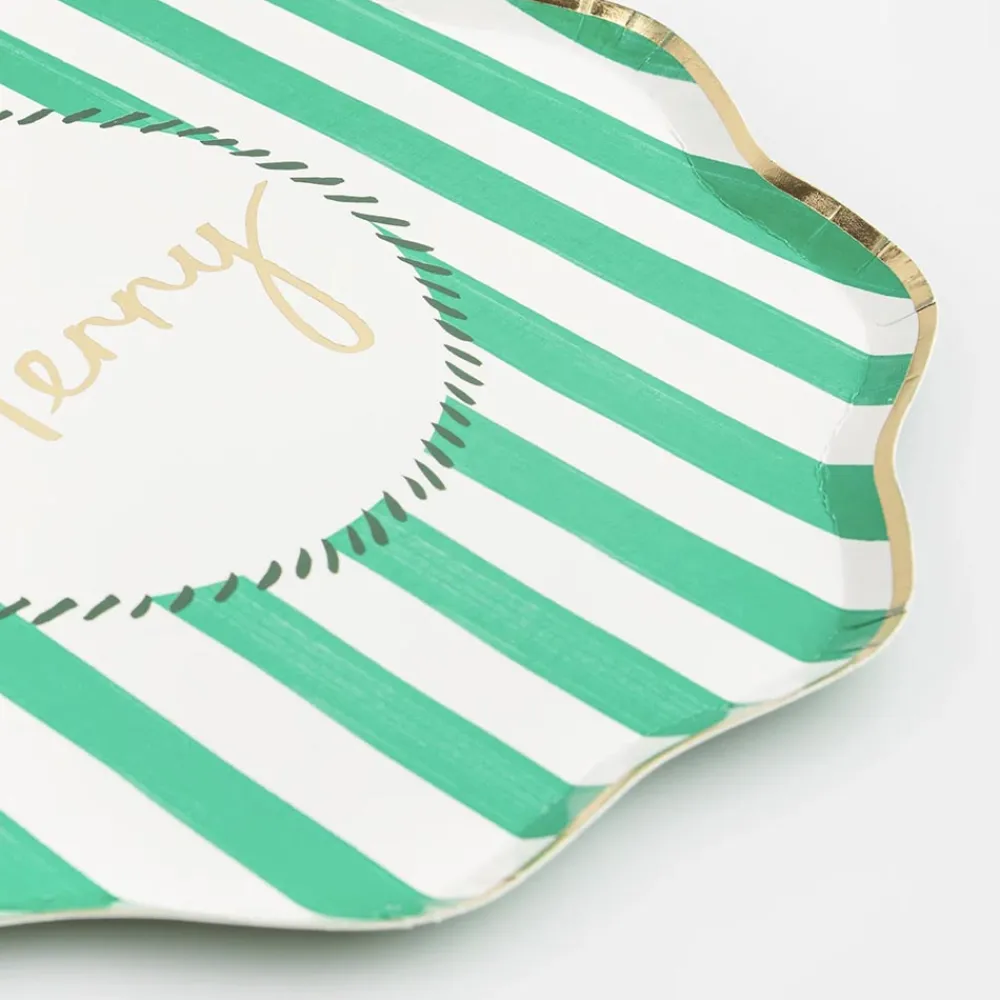 Meri Meri 8 Assiettes Rayees Noel
