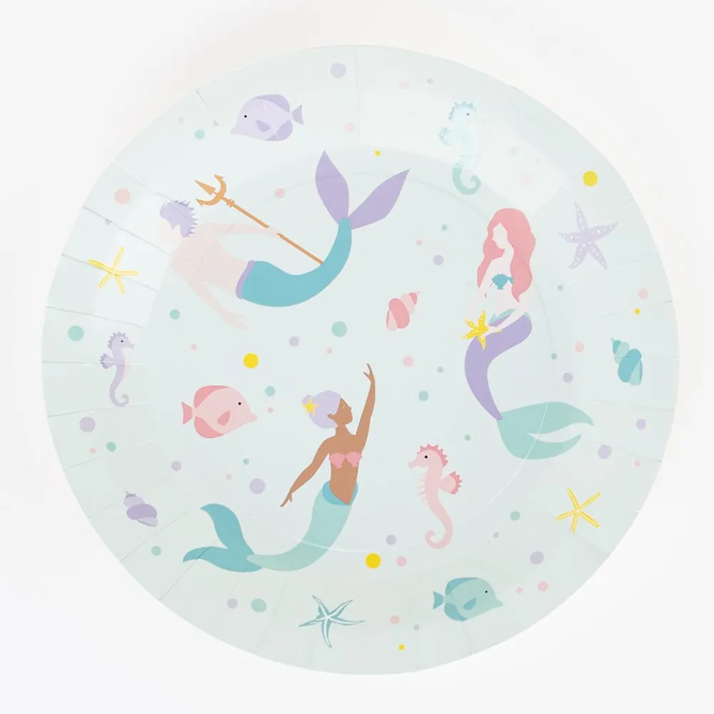 My Little Day 8 Assiettes Sirene Pastel