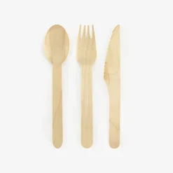 Party Deco 18 Couverts En Bois