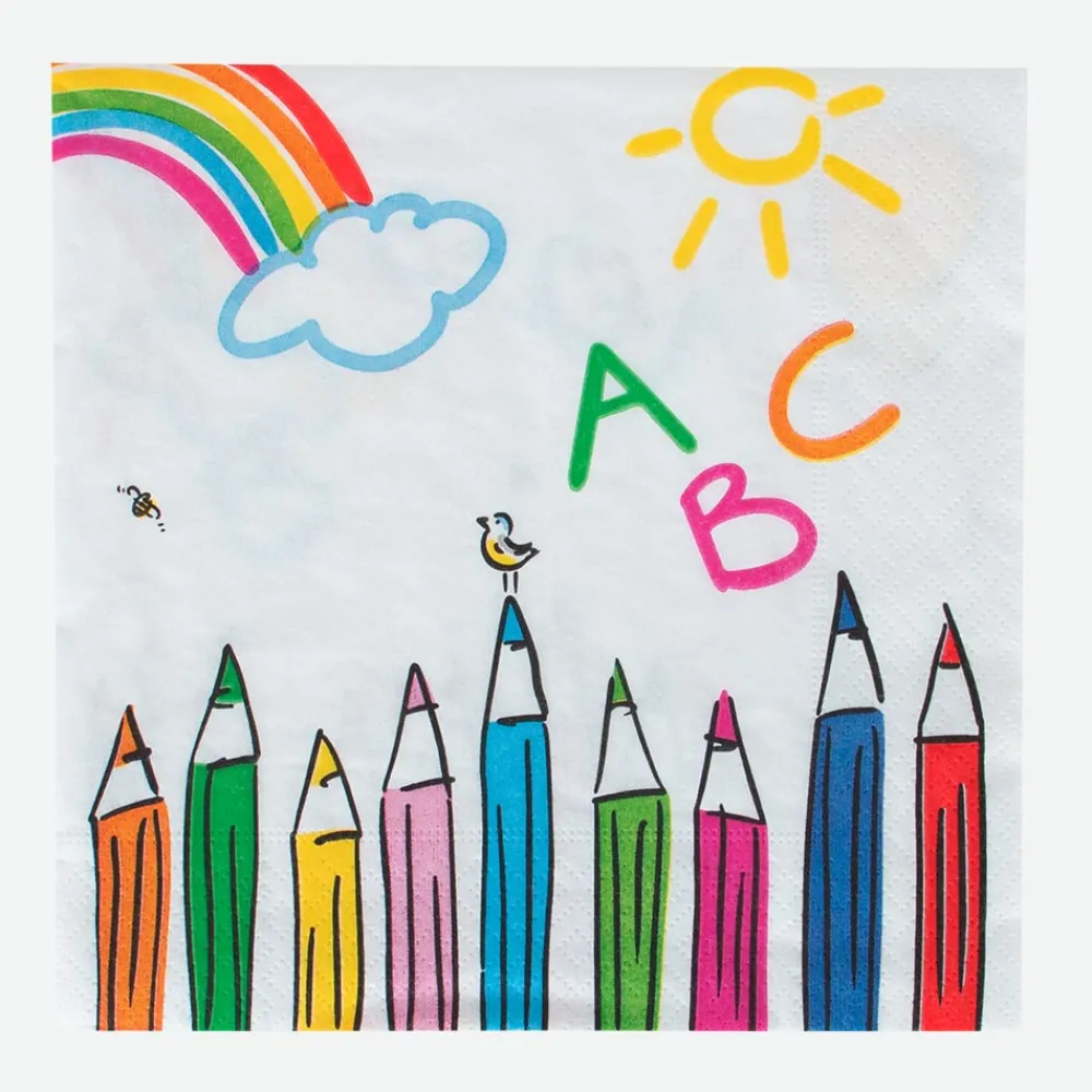 Amscan 20 Grandes Serviettes En Papier Rentree Scolaire