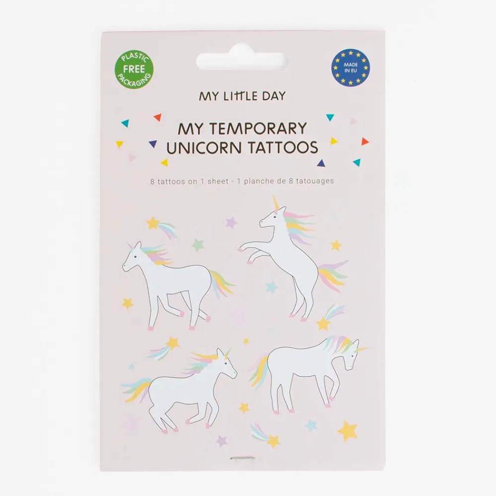My Little Day 1 Planche De 8 Tatouages Licorne Galactique> Tatouages Éphémères