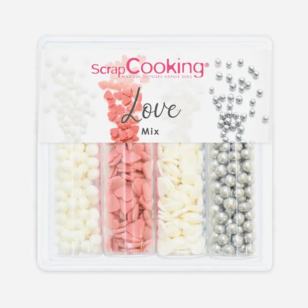 ScrapCooking 4 Pots Deco Sucrees Mix Love Coeurs
