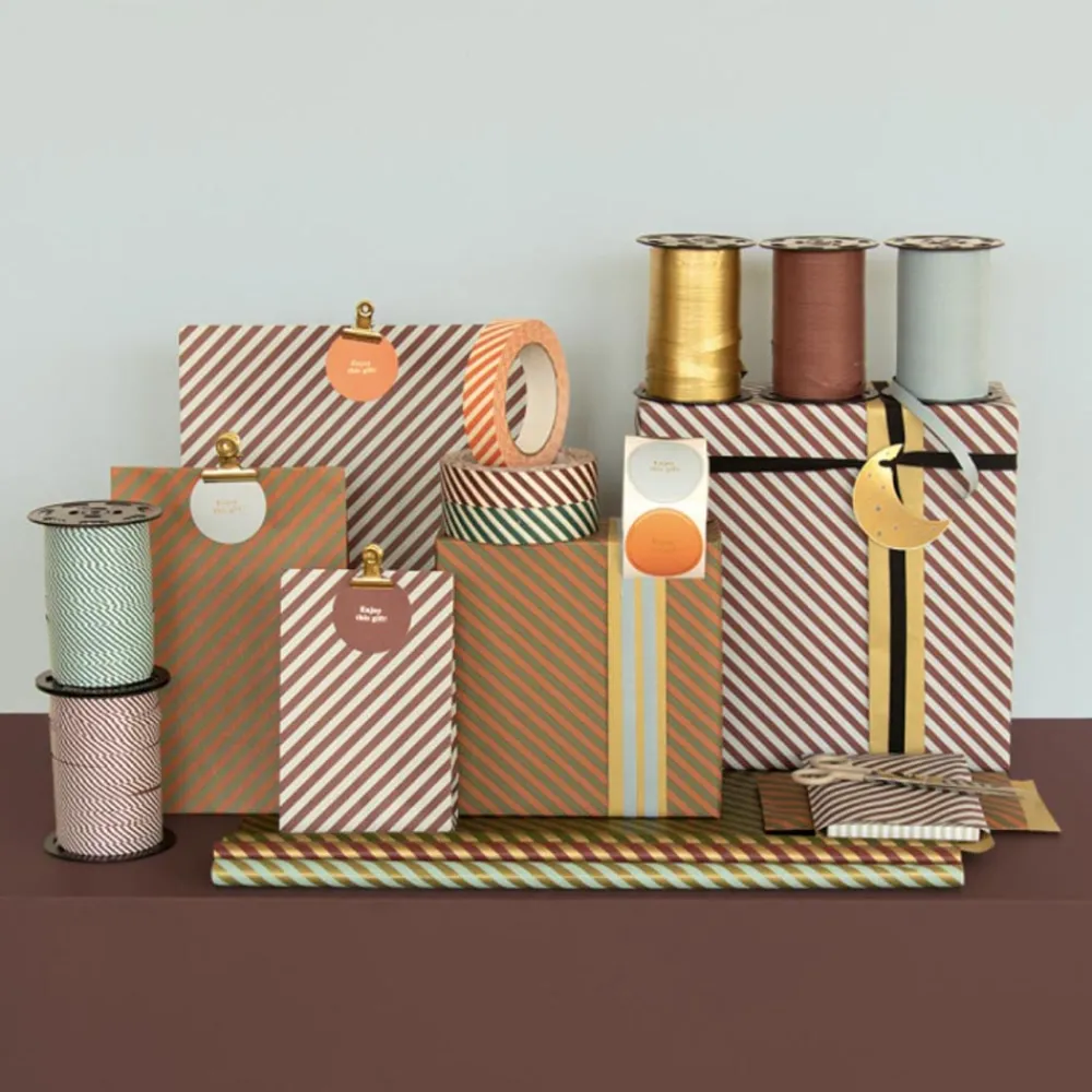 House of Products 1 Rouleau De Papier Cadeau Diagonales Cognac> Papier Cadeau
