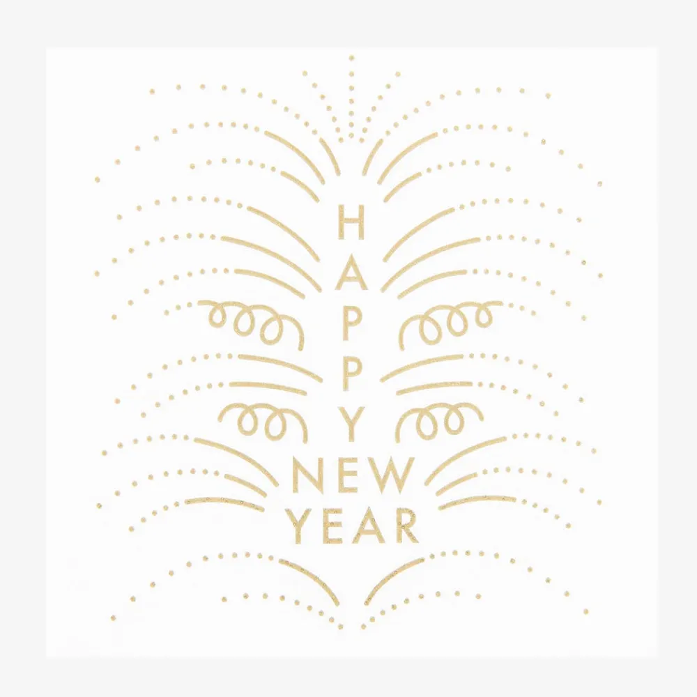 Rico Design 20 Serviettes Blanches Happy New Year