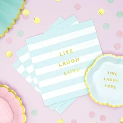 Party Deco 20 Serviettes Bleues A Message