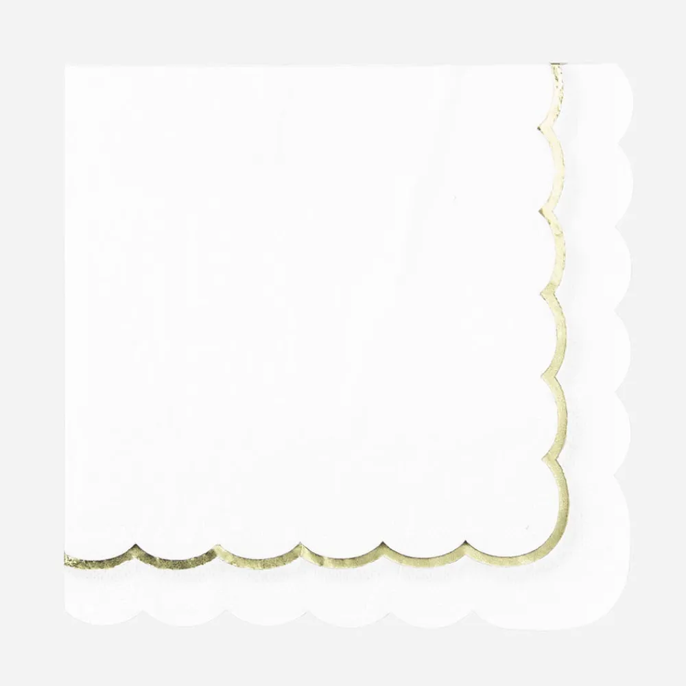 Party Pro 16 Serviettes Festonnees Blanches