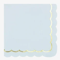 Party Pro 16 Serviettes Festonnees Bleu Pastel