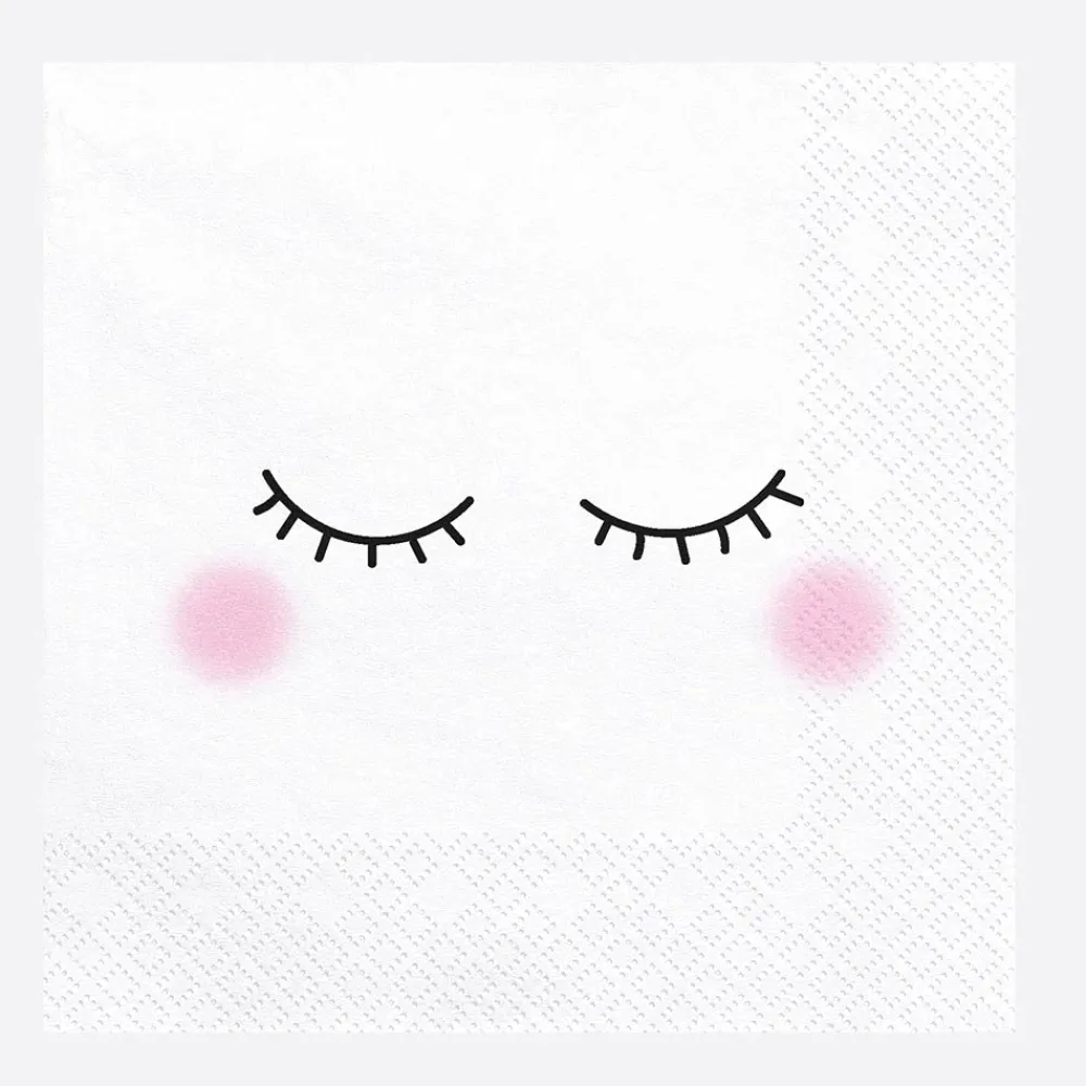 Party Deco 20 Serviettes Visage Kawaii