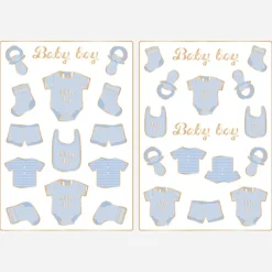 Party Pro 30 Stickers Baby Boy> Stickers Et Gommettes
