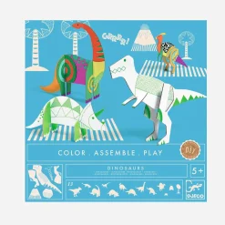 Djeco Activite Coloriage Et Assemblage : Dinosaures
