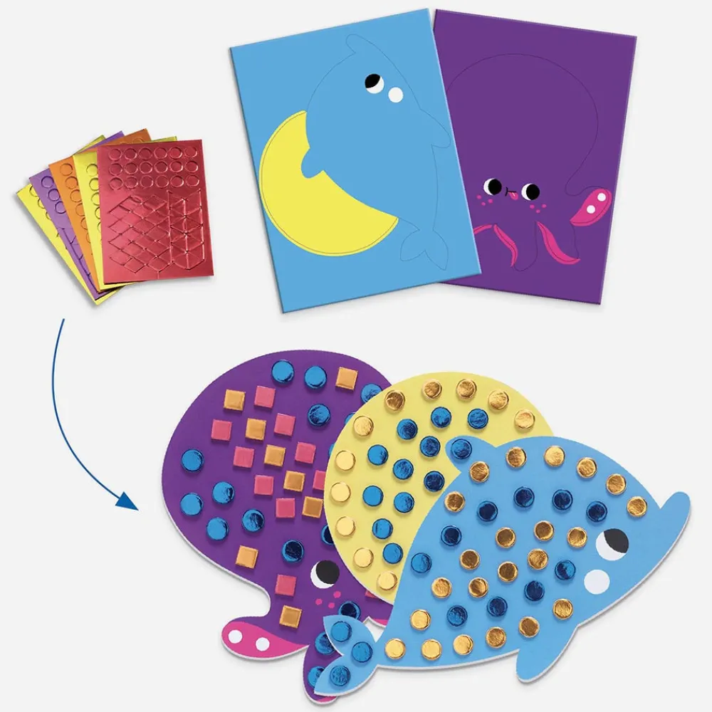 Djeco Activite Decoupage Et Collage : Animaux Marins