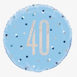 Unique Party Ballon Helium 40 Ans Bleu Et Holographique> Ballons Helium À Forme