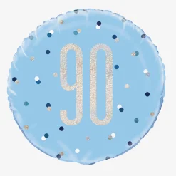 Unique Party Ballon Helium 90 Ans Bleu Et Holographique> Ballons Chiffre