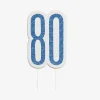 Unique Party Bougie 80 Ans Bleue