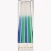 Meri Meri Bougie Anniversaire : 16 Bougies Tie And Die Bleues Et Vertes