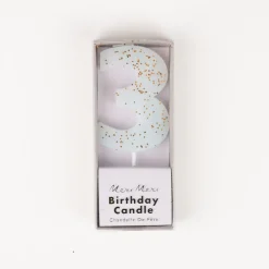 Meri Meri Bougie Anniversaire : Chiffre 3 Bleu