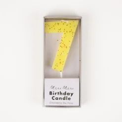 Meri Meri Bougie Anniversaire : Chiffre 7 Jaune