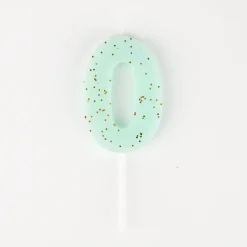 Meri Meri Bougie Anniversaire : Chiffre 0 Aqua