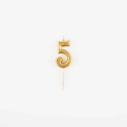 Arty Fêtes Factory Bougie Anniversaire Chiffre Dore