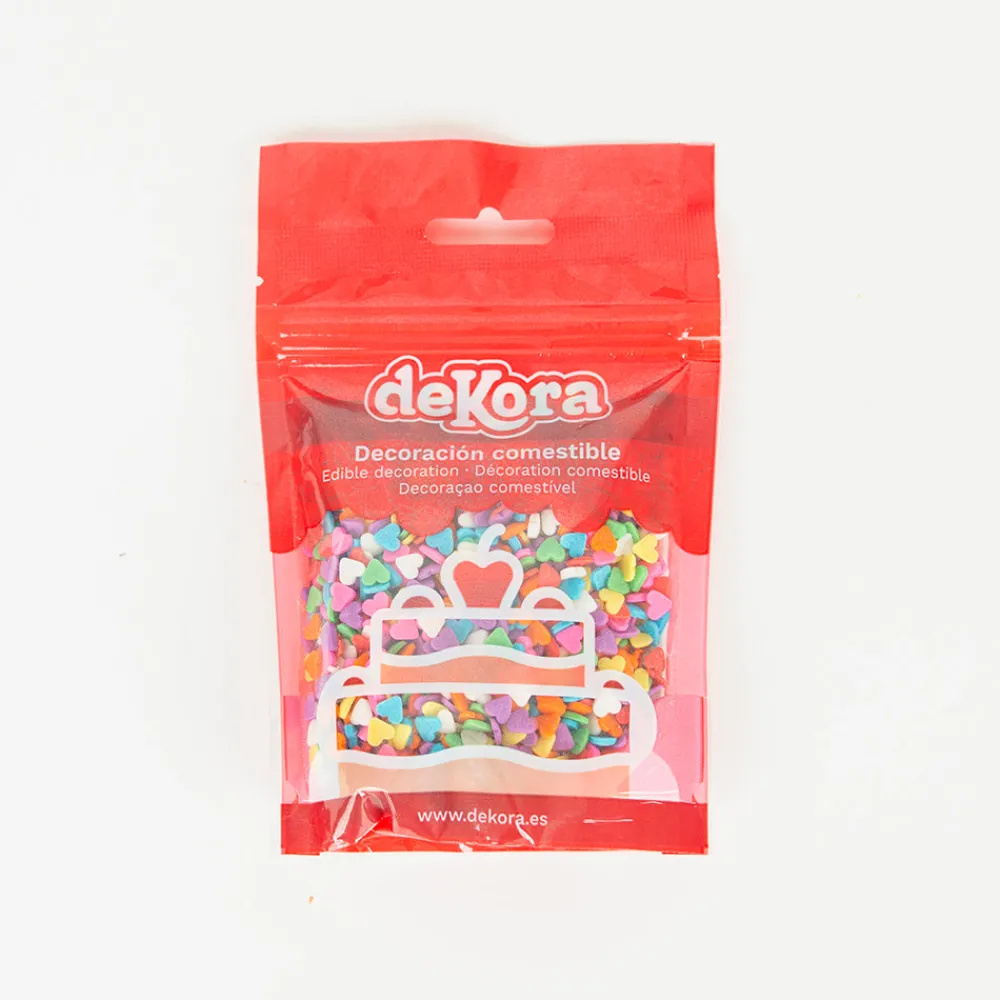 Dekora Confettis En Sucre Coeurs Multicolores