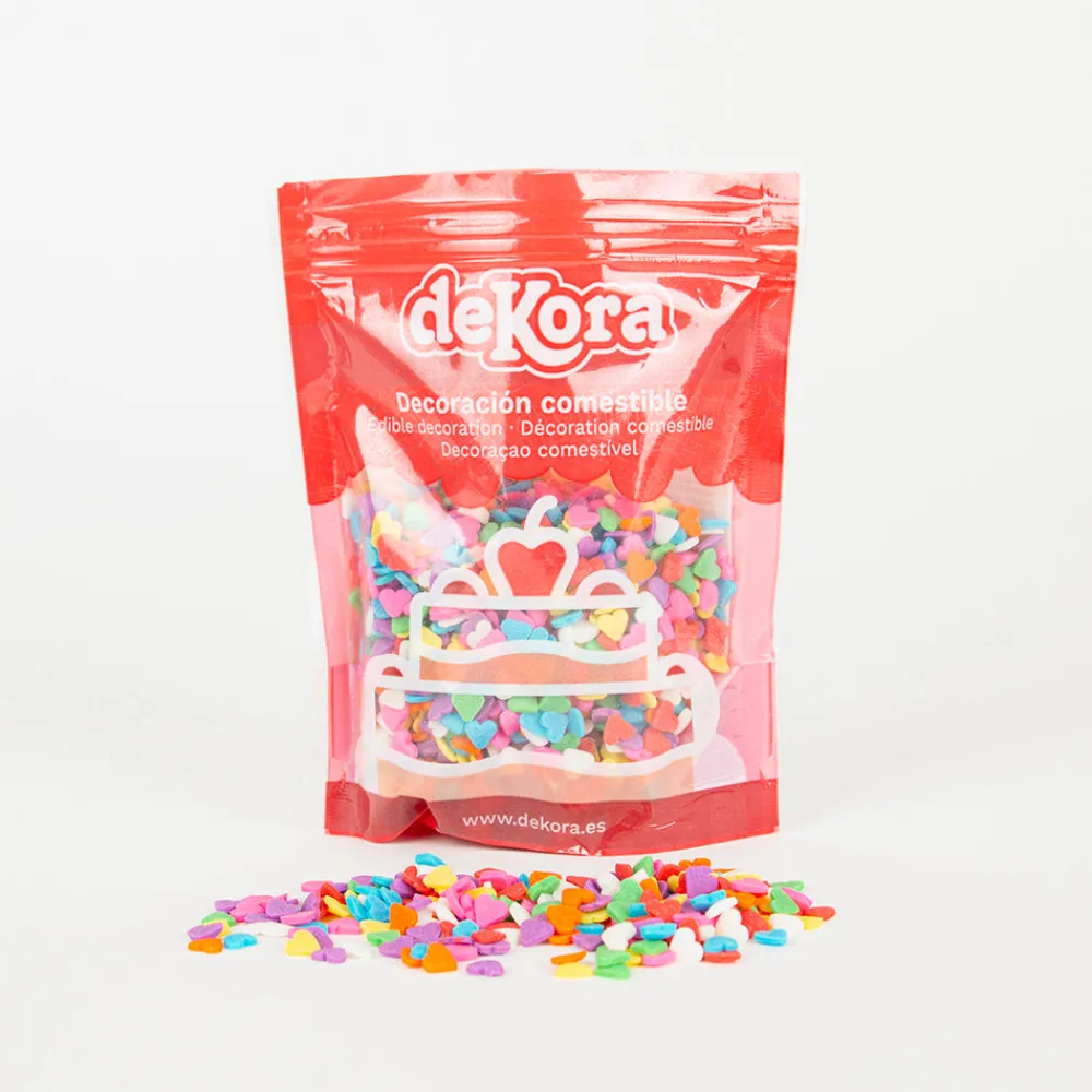 Dekora Confettis En Sucre Coeurs Multicolores