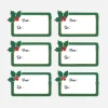 Party Pro Noel - 12 Etiquettes Cadeaux Houx> Papier Cadeau