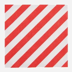 Rico Design Noel - 20 Serviettes Diagonales Rouges