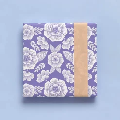 House of Products Rouleau De Papier Cadeau Grosses Fleurs Violettes> Papier Cadeau