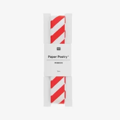 Rico Design Ruban Satine Rouge Et Blanc