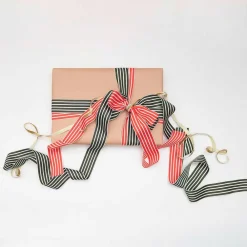 Rico Design Ruban Tisse A Rayures Vert Et Creme